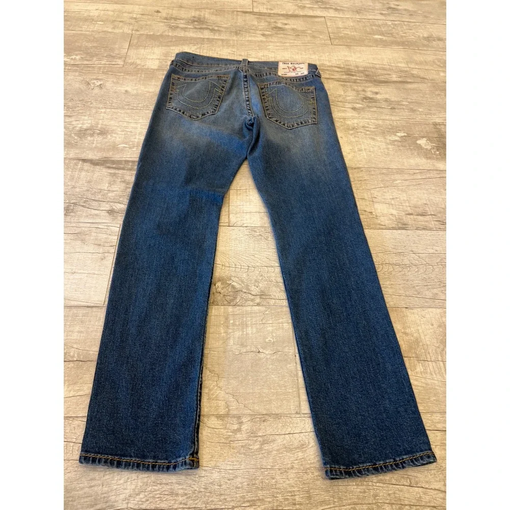 True Religion Geno Relaxed Slim Mens Jeans Dark Wash Size 33 X 34‎